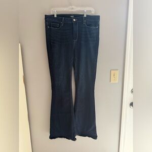 Paige High Rise Bell Canyon Wide Leg Jeans Women’s SZ 32 Dark Wash Boot Cut